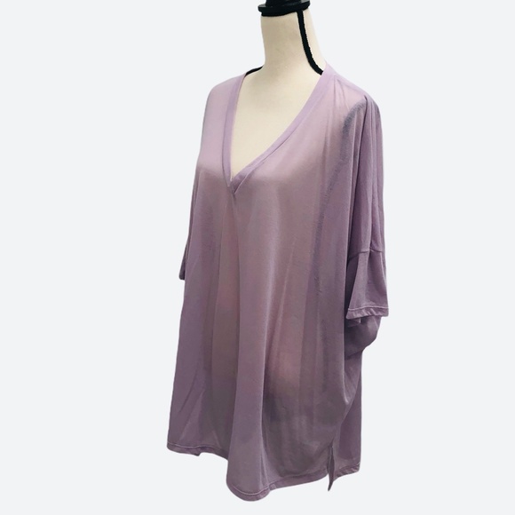 PIPER & SPARROW MAUVE/PINK V NECK OVERSIZED SHIRT - Picture 8 of 10